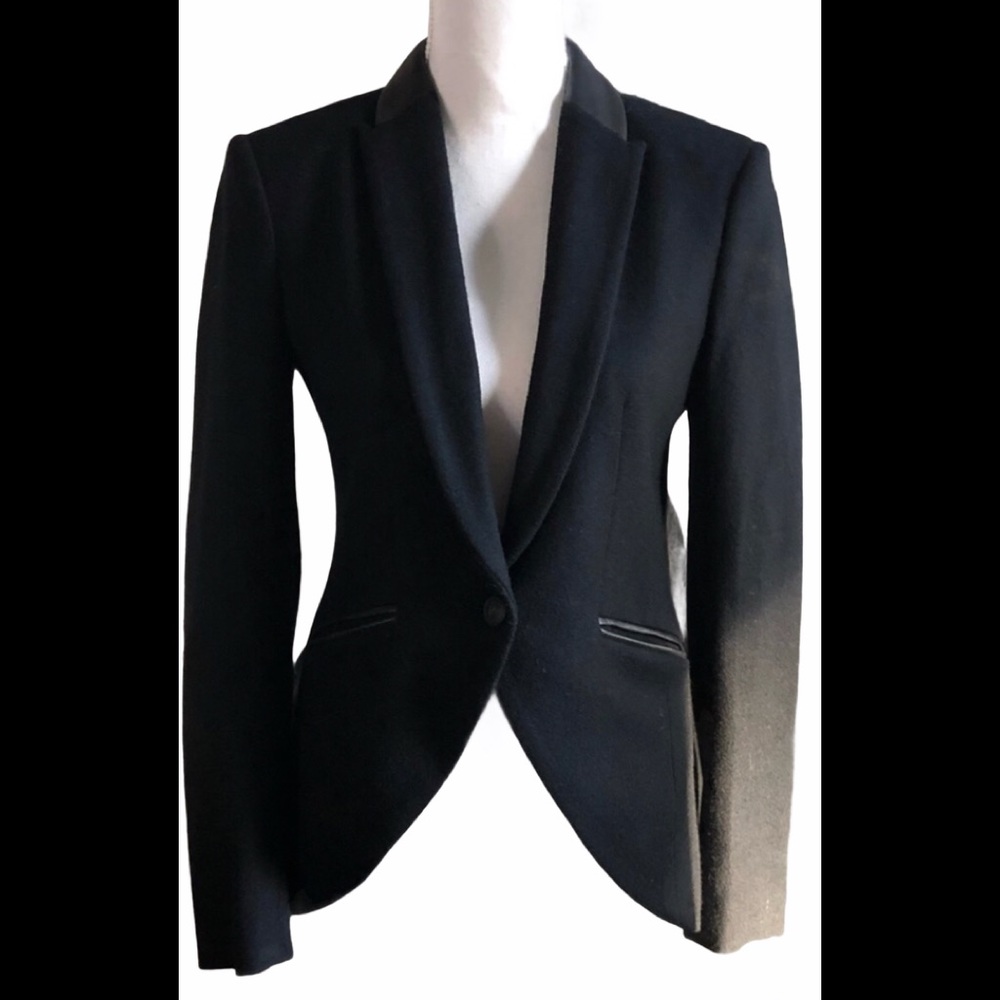Rag & Bone high-low leather trim blazer sz 10